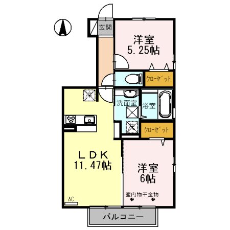 【mela casa Aの間取り】