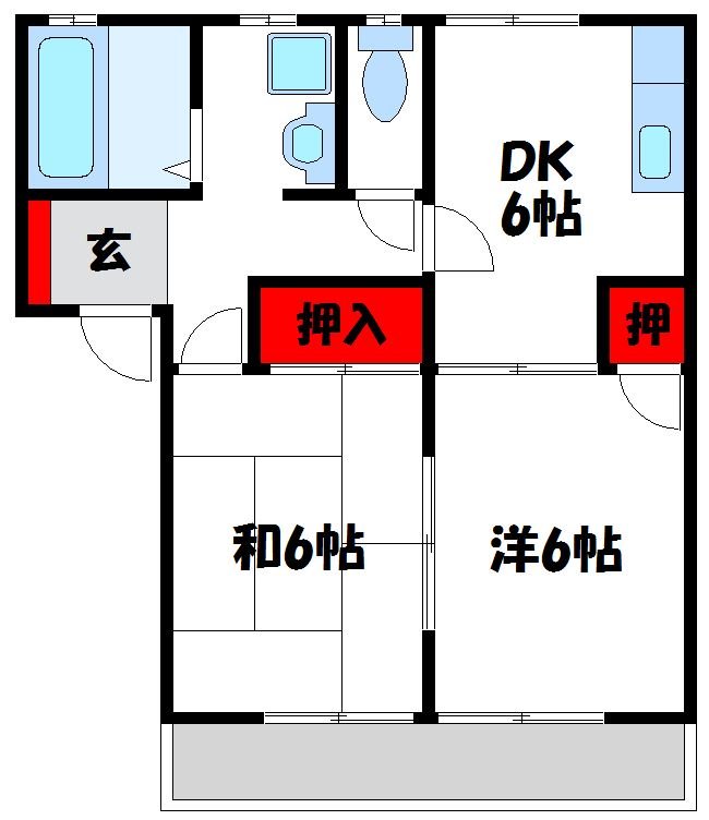 古賀市天神のアパートの間取り