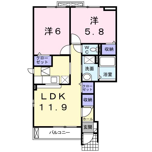 シーダー天王Ａの間取り