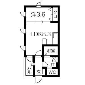 Caldo道徳公園　aの間取り