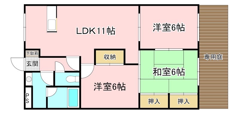 守山市守山のマンションの間取り