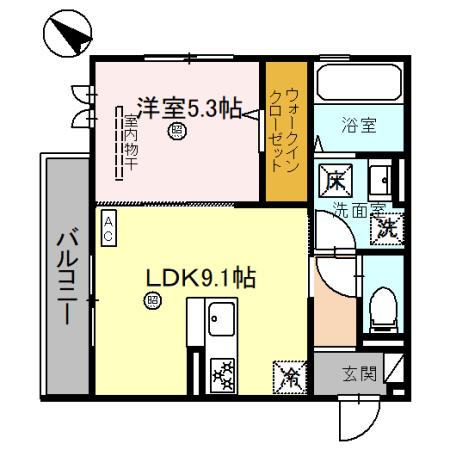 泉大津市東助松町のアパートの間取り