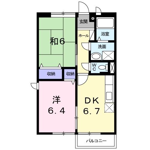 鹿沼市東町のアパートの間取り