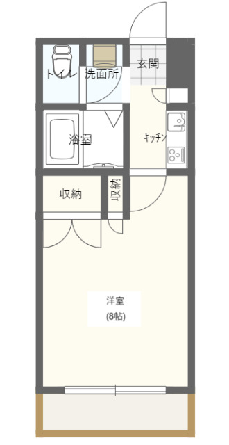 郡山市安積町長久保のマンションの間取り