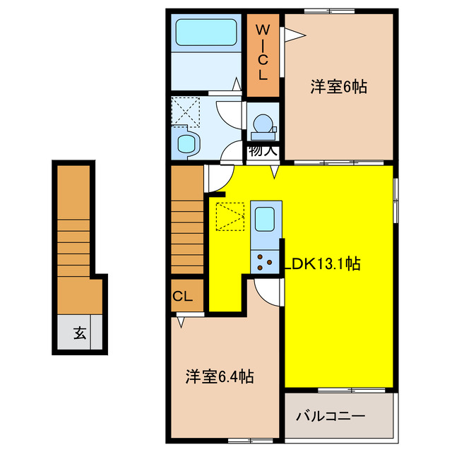 岐阜市川部のアパートの間取り