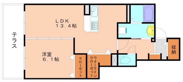 福津市花見の里のアパートの間取り