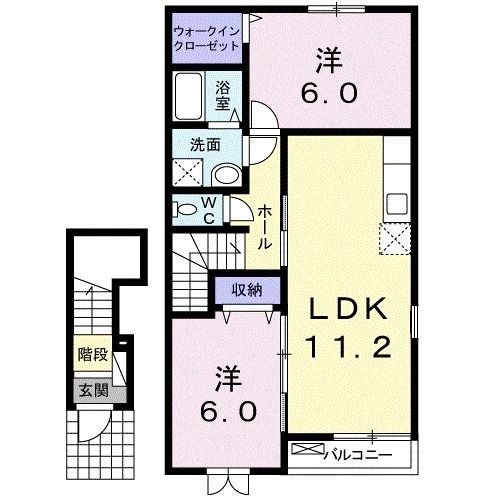 【幸手市大字神扇のアパートの間取り】