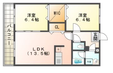 宇治市莵道のマンションの間取り