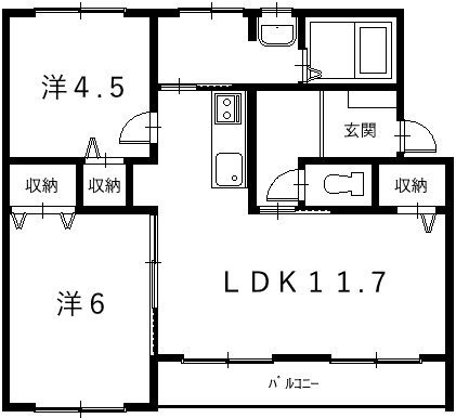 マンション鹿内の間取り