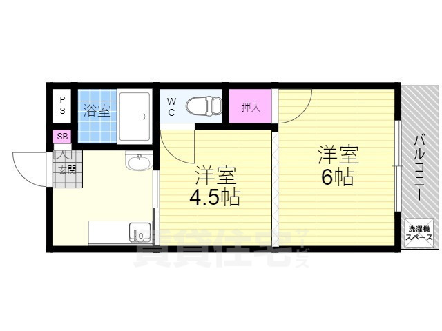 京都市南区西九条南田町のマンションの間取り