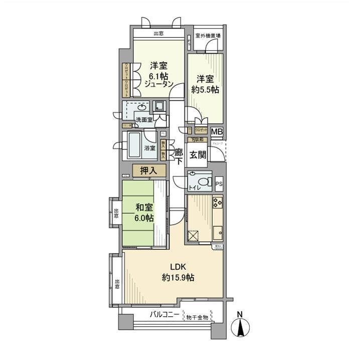 世田谷区等々力のマンションの間取り