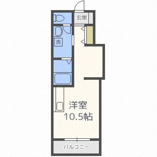 ＳＴＡＮＤ　ＢＥＡＵＴ’Ｅ　北星（スタンドボーテ　ホクセイ）の間取り