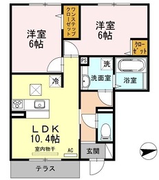 宍粟市山崎町庄能のアパートの間取り