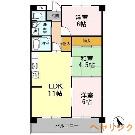 名古屋市名東区松井町のマンションの間取り