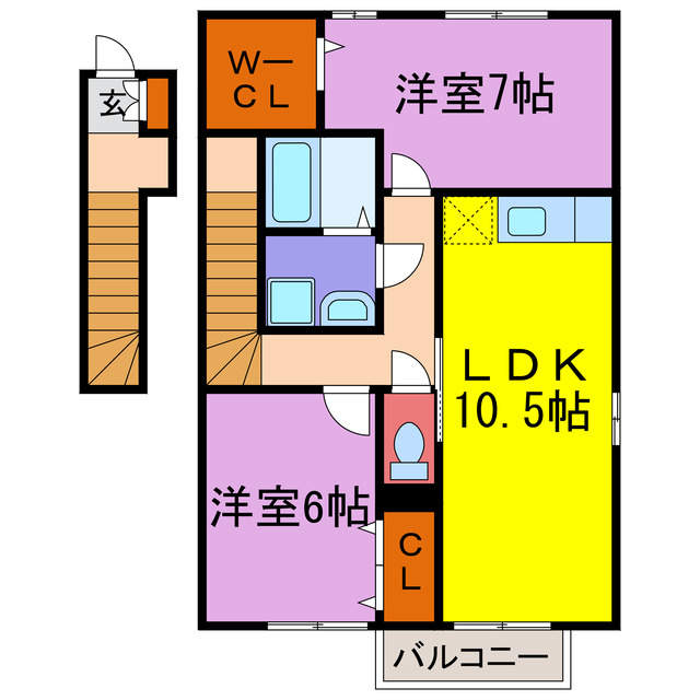 リバーサイド市川A・Bの間取り