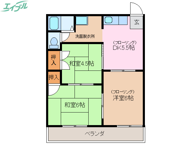 グリーンコーポ小林　Bの間取り