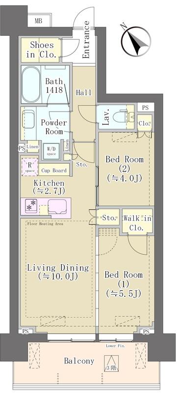 【柏市あけぼののマンションの間取り】