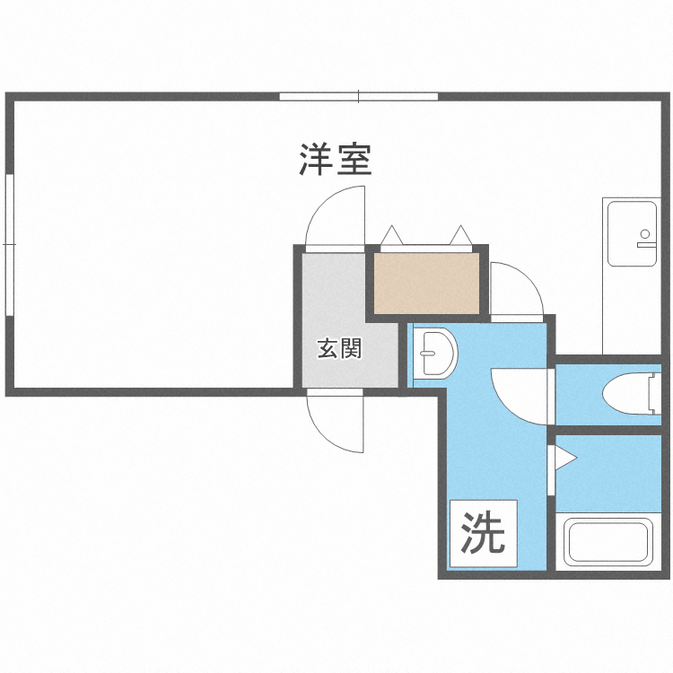 札幌市中央区南十三条西のマンションの間取り