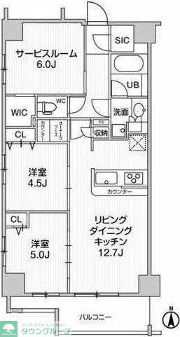 【国立市東のマンションの間取り】