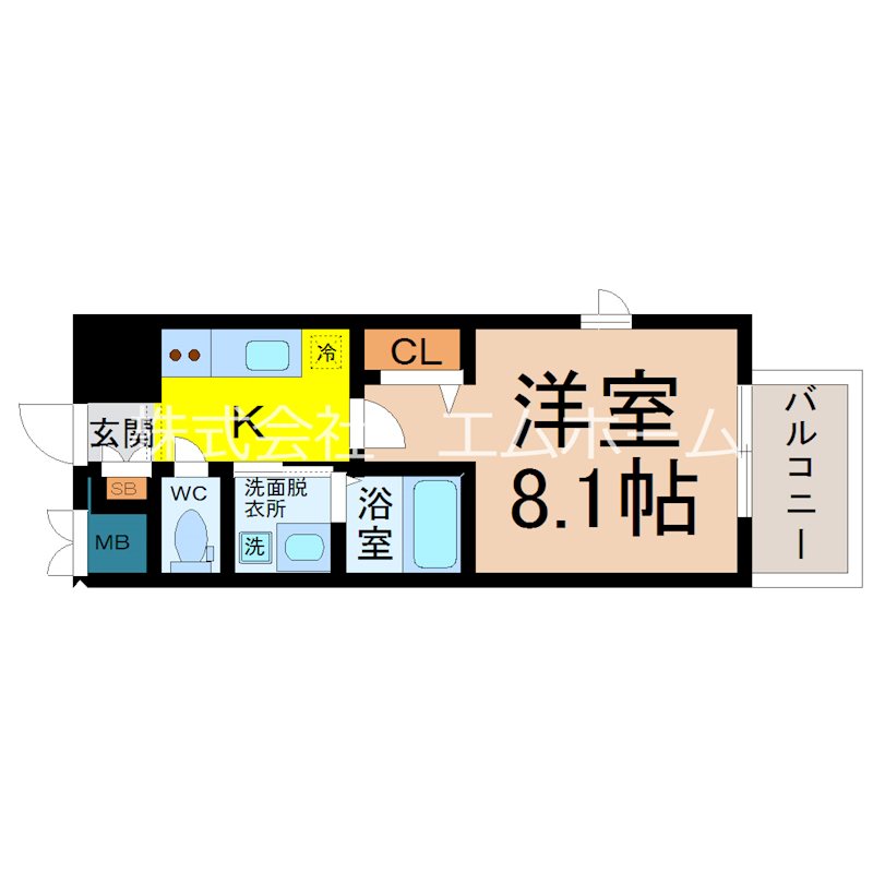 名古屋市中川区高畑のマンションの間取り