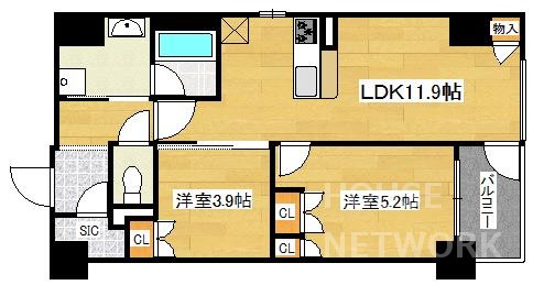 ソルレヴェンテ堀川高辻の間取り