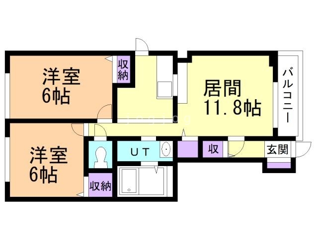 札幌市北区屯田五条のアパートの間取り