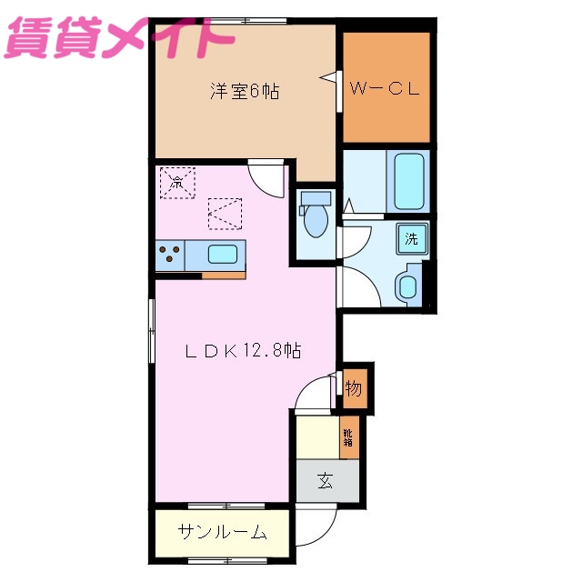 津市戸木町のアパートの間取り