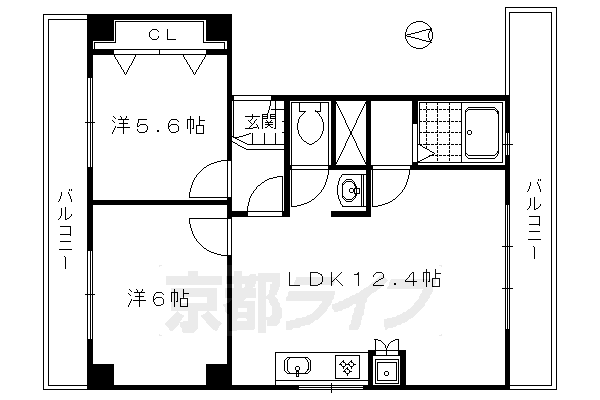 第２３長栄京米ビルマンションの間取り