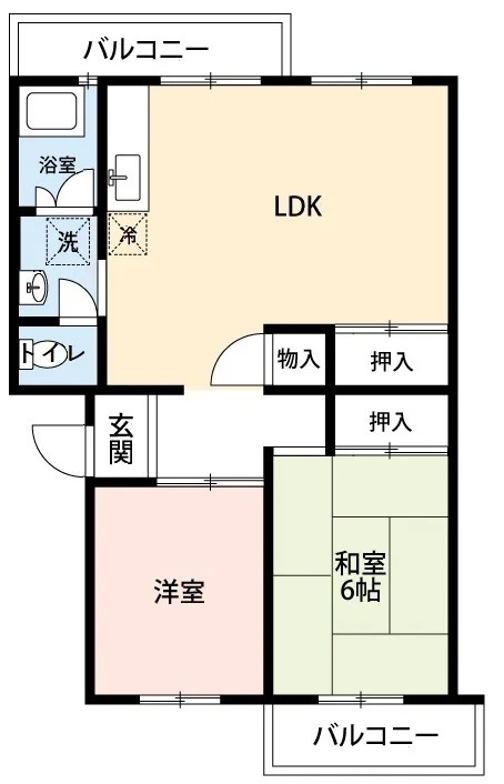 熊取B団地５棟の間取り