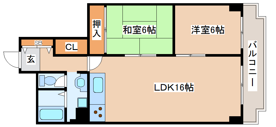 神戸市須磨区妙法寺のマンションの間取り