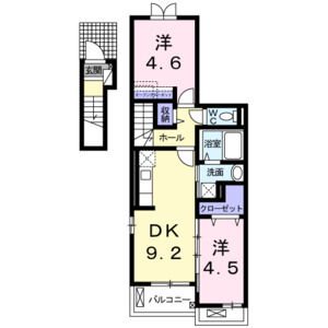 【名古屋市名東区極楽のアパートの間取り】