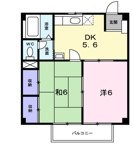 サニーハイツ楠　Ｂの間取り