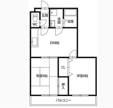 阿南市宝田町のマンションの間取り