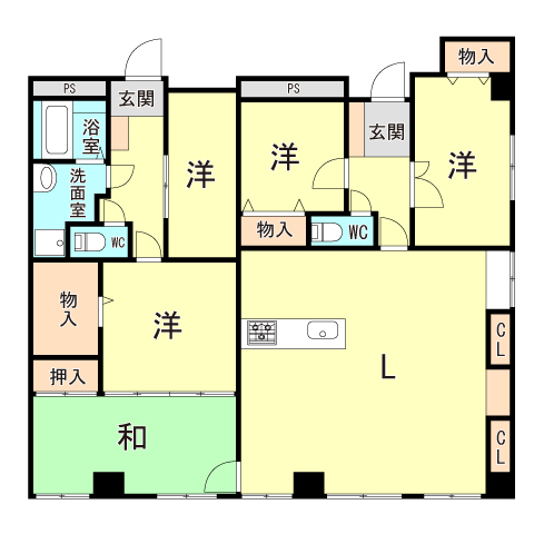 明石市魚住町住吉のマンションの間取り