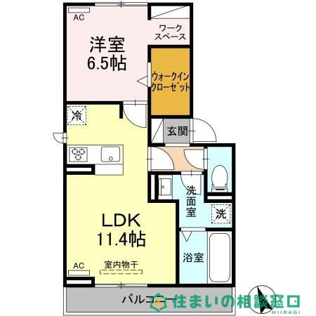 岡崎市中之郷町のアパートの間取り