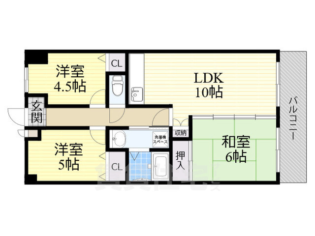 豊中市浜のマンションの間取り