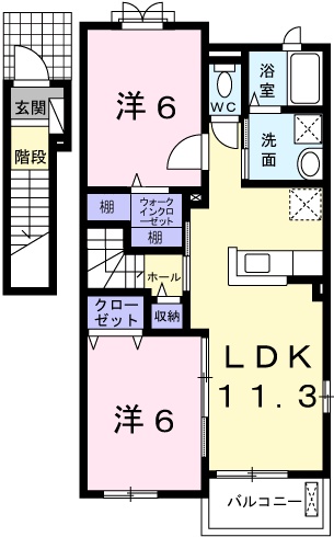 【姫路市別所町佐土のアパートの間取り】