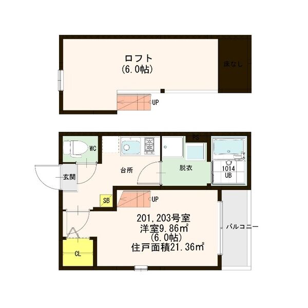 仙台市泉区上谷刈のアパートの間取り