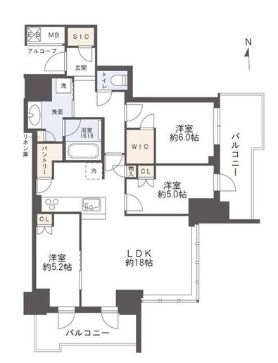 シエリアタワー大阪堀江の間取り写真