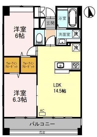 ＪＲ宇都宮線 東大宮駅 徒歩5分 8階建 築22年の間取り写真