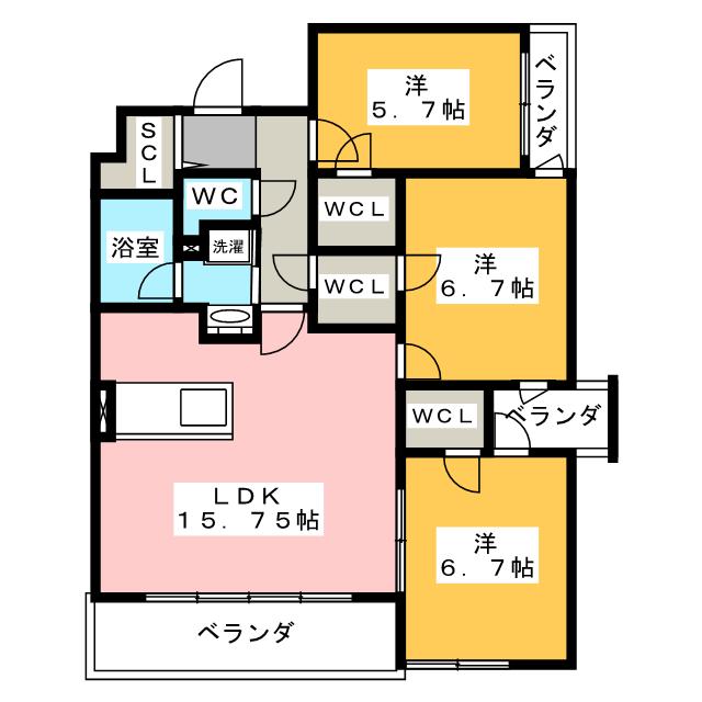 【ユング城山の間取り】