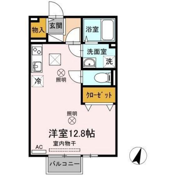 【岡山市北区横井上のアパートの間取り】