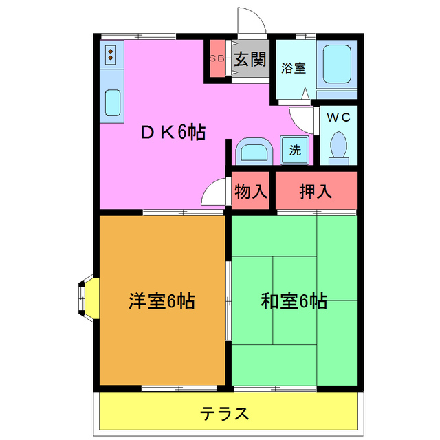 船橋市藤原のアパートの間取り