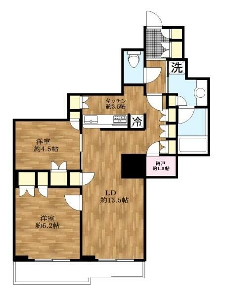 新宿区富久町のマンションの間取り