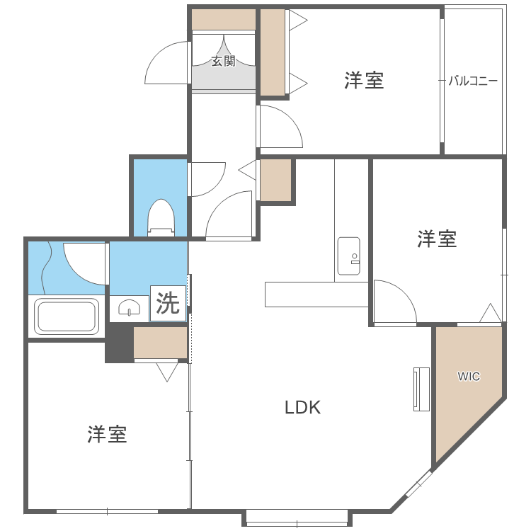 札幌市中央区南一条西のマンションの間取り
