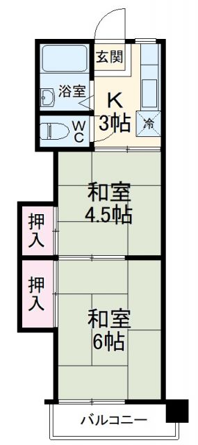 川崎市中原区新城中町のマンションの間取り