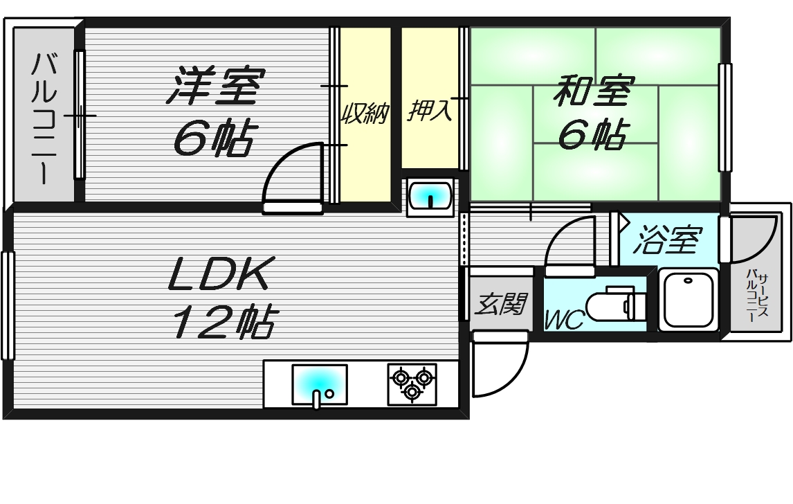 関目コーポA棟の間取り