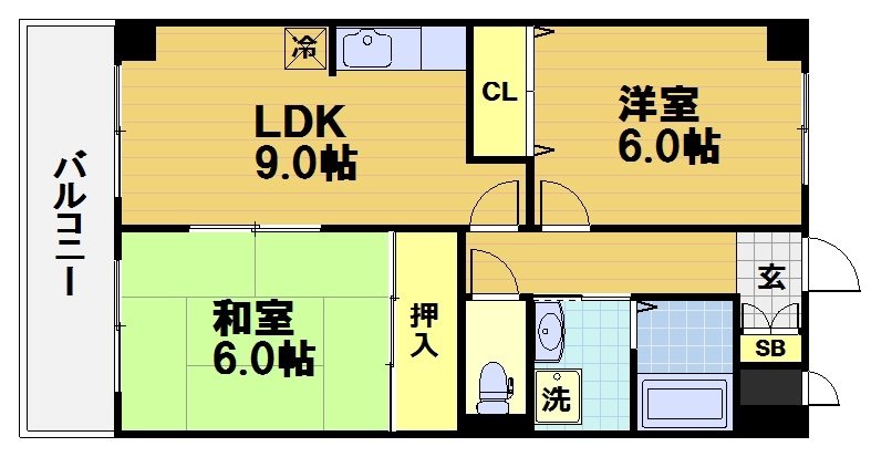 ダイアモンテ七条の間取り