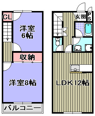 岸和田市作才町のアパートの間取り