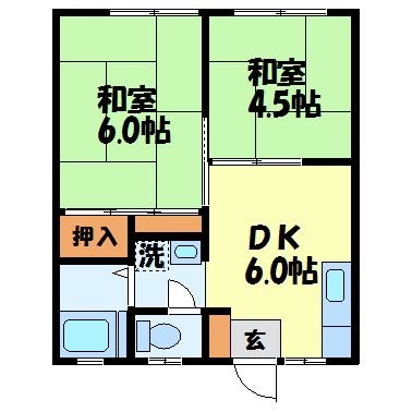 ハイツ旭(東本町)の間取り